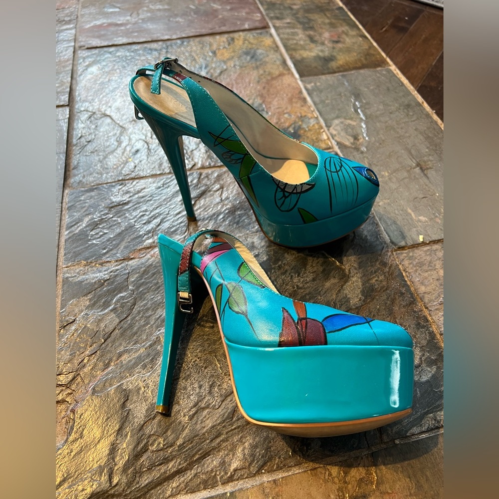 High heel shoes Riccorona leather